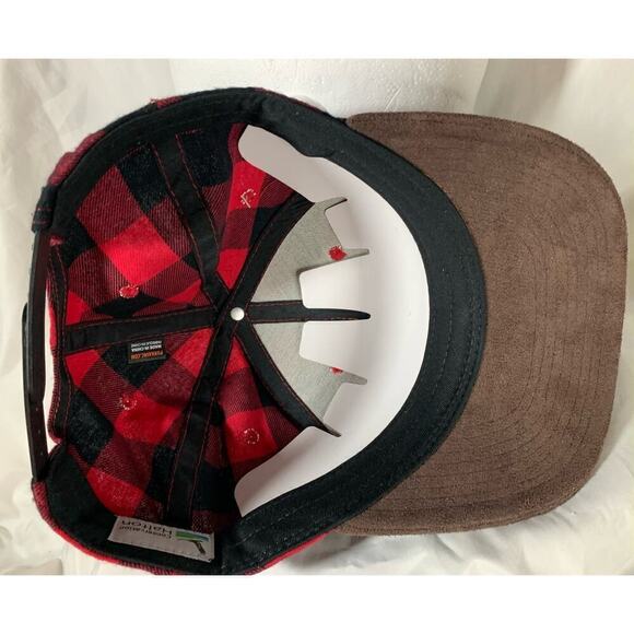 MOUNTSBERG Buffalo Plaid w suede Hat Pukka® Cap Snapback Conservation Halton NWT - Picture 9 of 12